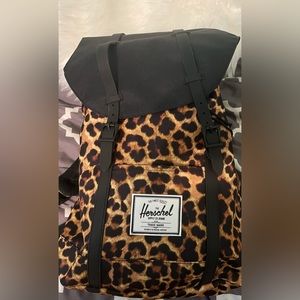 BARELY used Herschel leopard backpack